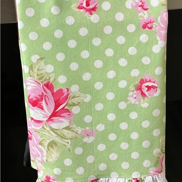 Shabby Cottage Roses Farmhouse Green Decorative Tea Dish Towel and Pot Holder - Picture 3 of 9